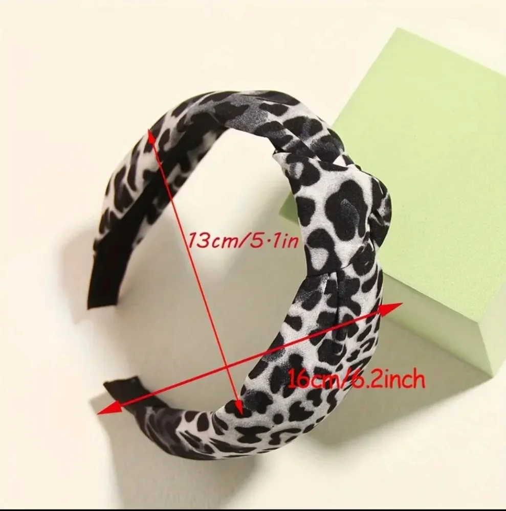 Leopard Print Fabric Headbands Tie-Dye Design, 4pc Set
